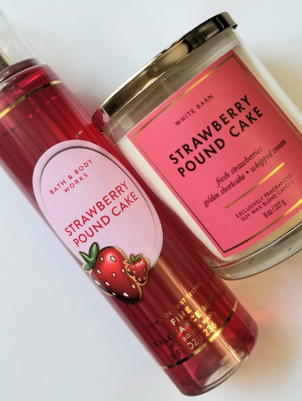❗Bath & Body Works Strawberry Pound Cake Fragrance and Candle Bundle❗